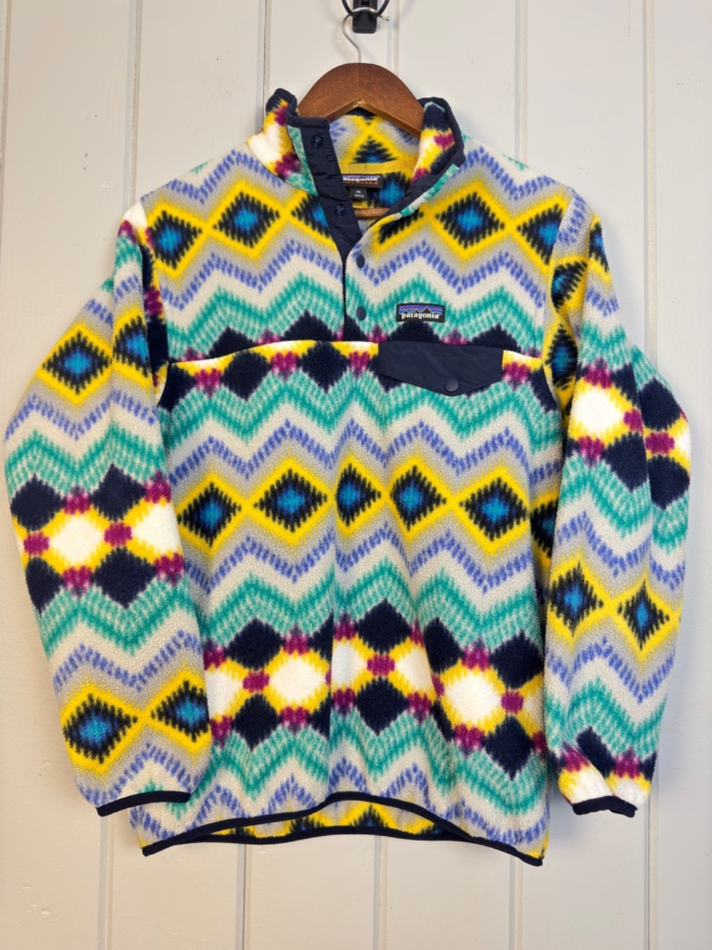 Patagonia - Synchilla Snap Fleece Pullover - Timber Twist: Navy Blue - Size XS